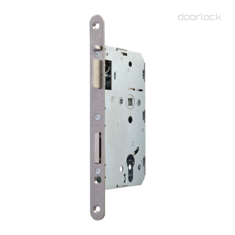 Замок дверной огнестойкий DL 1769SL/B/65mm/SS/R, автоматическое запирание, антипаник функция B, нержавеющая сталь