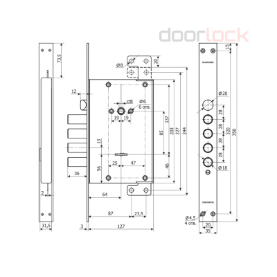 Врезной сувальдный перекодировочный замок ГАРДИАН 71.14Т (серия ReStart)