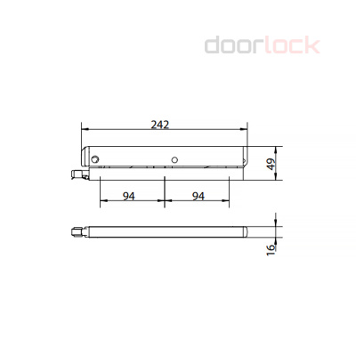 Ножницы  GEZE OL 90N SCHERE  EV 1 (алюминий анодированный)