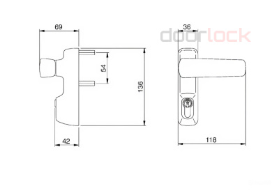 Комплект накладной огнестойкой антипаники DOORLOCK PD900FR-PAD/A SET для активной створки