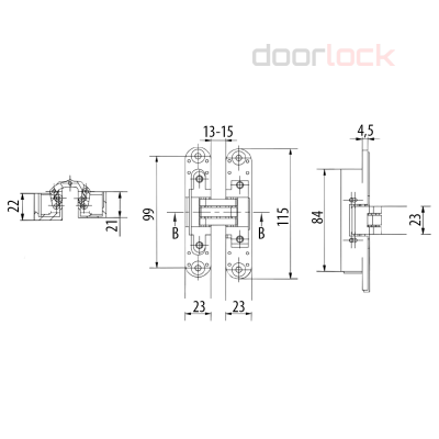 Петля скрытая CEMOM ESTETIC 40/A 3D матовый хром, регулируемая