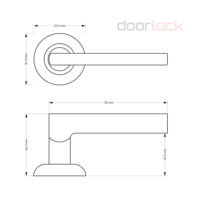 Ручка дверная DOORLOCK Zent A55R CP