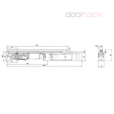 Привод распашной врезной GEZE ECturn Inside со скользящей тягой, серебристый