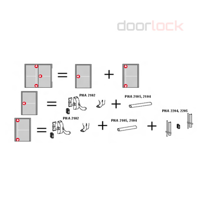 Механизм системы "антипаника" dormakaba PHA2102 накладной, серебристый