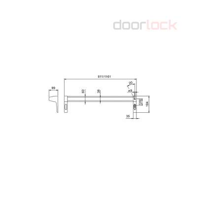 Механизм системы "антипаника" DOORLOCK клавишный PD800FR-PUSH