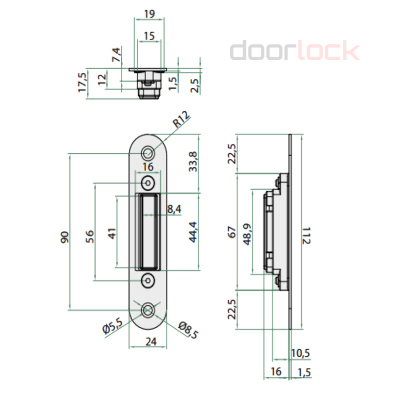 Запорная планка Bonaiti GIR8 для B-Forty, B-Klass R17, R19, серая