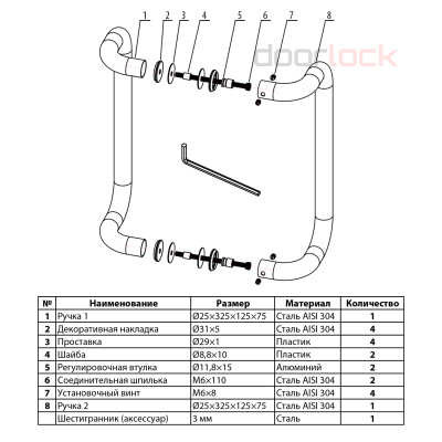 Ручка-скоба изогнутая DL PHS03
